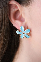Heliophilia Silver Pendientes de Latón con Circonio Dorado
